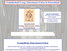 Tablet Screenshot of evangelische-zisterzienser-erben.de